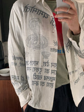 Load image into Gallery viewer, aw2004 Yohji Yamamoto Hindu Graphic Linen Shirt - Size L