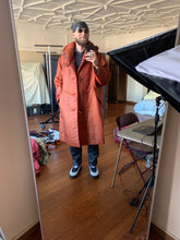 Load image into Gallery viewer, aw1994 Issey Miyake Translucent Burnt Orange Oversize Long Coat with Packable Hood - Size L