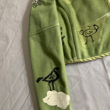 Load image into Gallery viewer, 1989 CDG Green Object Dyed and Hand Painted Bolero Jacket - Size S