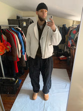Load image into Gallery viewer, 1980s Issey Miyake White Dual Backzip Heavy Cotton Bomber Jacket with Asymmetric Closure - Size XL