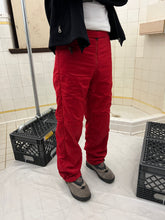 Load image into Gallery viewer, 2000s Armani Red Futuristic Padded Nylon Pants - Size M