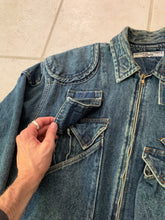 Load image into Gallery viewer, 1980s Katharine Hamnett Washed Denim Cargo Bomber - Size OS