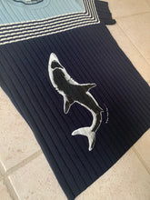 Load image into Gallery viewer, ss1999 Dexter Wong Knitted Short Sleeve Shirt with Great White Shark Print - Size S