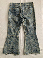 Load image into Gallery viewer, ss2007 Issey Miyake Rose Embossed Paneled Flared Denim Pants - Size XS