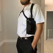 Load image into Gallery viewer, ss2005 Issey Miyake Black Leather Body Holster Bag - Size OS