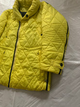 Load image into Gallery viewer, aw1993 Issey Miyake Quilted Yellow Nylon Moto Parka with Wrap Neck and Packable Hood - Size L