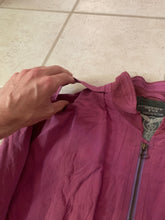 Load image into Gallery viewer, 1990s Armani Iridescent Magenta Linen Bomber with Cuff Detailing - Size S