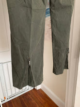 Load image into Gallery viewer, 1990s Armani Olive High Waist Military Trousers with Zipper Hems - Size M