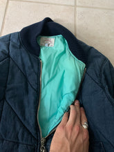 Load image into Gallery viewer, 1990s Armani Cropped Quilted Denim Bomber Jacket - Size L