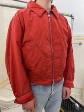 Load image into Gallery viewer, 1980s Armani Washed Red Cropped Moto Jacket with Quilted Sleeves - Size L