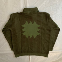 Load image into Gallery viewer, 1980s Issey Miyake Green Wool Turtleneck Sweater with Embossed Graphic - Size L