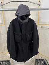 Load image into Gallery viewer, Late 1990s Mandarina Duck Thick Wool M65 Jacket with Grey Nylon Hood - Size L