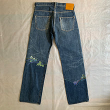 Load image into Gallery viewer, aw2002 Yohji Yamamoto Hand Painted Floral Denim - Size XL