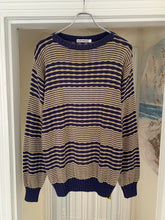 Load image into Gallery viewer, 1990s Armani Wavy Navy Cotton Jumper - Size XL
