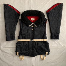 Load image into Gallery viewer, 1990s Armani Navy Pillow Neck Bondage Jacket with Removable Sleeves - Size L