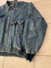 Load image into Gallery viewer, 1980s Katharine Hamnett Washed Denim Cargo Bomber - Size OS