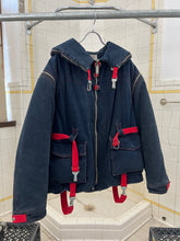 Load image into Gallery viewer, aw1993 Armani Denim Life Preserver Jacket with Removable Sleeves and Packable Hood - Size M