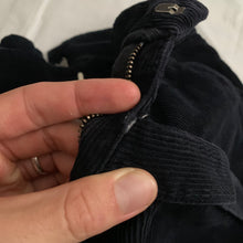 Load image into Gallery viewer, 2000s Armani Deep Black Articulated Corduroy Carpenter Pants - Size M