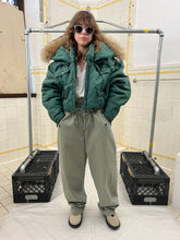 Load image into Gallery viewer, 1980s Marithe Francois Girbaud x Closed Cropped Batwing Bomber with Fur Trim Collar - Size S