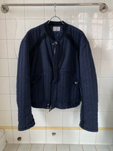 Load image into Gallery viewer, 1980s Armani Heavy Navy Cotton Cropped Bomber with Black Contrast Trim Detailing - Size XL