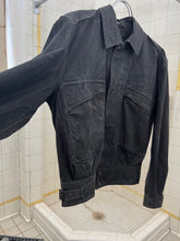 Load image into Gallery viewer, 1980s Armani Cropped Waxed Linen Military Blouson - Size S