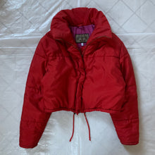 Load image into Gallery viewer, 1990s Armani Red High Neck Cropped Puffer Jacket - Size XS