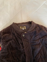 Load image into Gallery viewer, 1990s Armani Modular Hunting Jacket with Faded Purple Corduroy Base and Red Quilted Nylon Sleeves - Size L