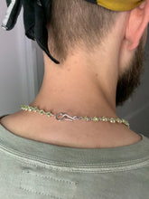 Load image into Gallery viewer, ss2021 Per Gotesson .925 Silver Plated Necklace with Green Crystals and Key - Size OS