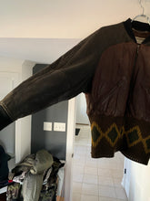Load image into Gallery viewer, 1990s Armani Cropped Leather Bomber Jacket with Exaggerated Ribbing Hem - Size M