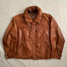Load image into Gallery viewer, aw1992 Issey Miyake Leather Pillow Neck Flight Jacket with Packable Hood - Size XL