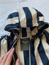 Load image into Gallery viewer, 1990s Armani Navy Pinstripe Oversized Hooded Vest - Size XL