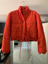 Load image into Gallery viewer, 1990s Armani Cropped Iridescent Orange Nylon Puffer - Size S