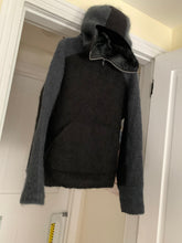 Load image into Gallery viewer, 2000s Vintage Grey and Black Mohair Ninja Hoodie - Size M