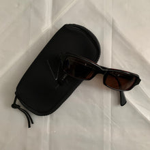 Load image into Gallery viewer, 2000s Yohji Yamamoto Black Rectangular Sunglasses with Vibrant Red Wiring - Size OS
