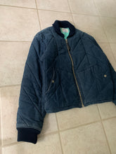 Load image into Gallery viewer, 1990s Armani Cropped Quilted Denim Bomber Jacket - Size L