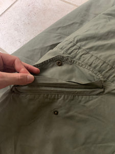 1990s Armani Faded Seafoam Green Military Parka with Removeable Quilted Lining - Size XL