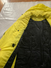 Load image into Gallery viewer, aw1993 Issey Miyake Quilted Yellow Nylon Moto Parka with Wrap Neck and Packable Hood - Size L