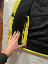 Load image into Gallery viewer, aw1993 Issey Miyake Quilted Yellow Nylon Moto Parka with Wrap Neck and Packable Hood - Size L