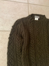 Load image into Gallery viewer, 1990s Yohji Yamamoto Cropped Olive Cableknit Sweater - Size S