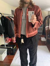 Load image into Gallery viewer, 1990s Armani Object Dyed Bordeaux Blouson with Pink Contrast Pipping - Size XL