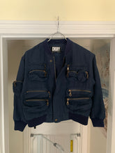 Load image into Gallery viewer, 1990s Vintage DKNY Textured Nylon Cargo Bomber Jacket - Size S