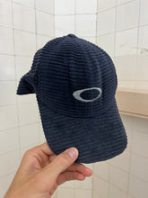 Load image into Gallery viewer, 2000s Oakley Navy Corduroy Logo Cap - Size OS