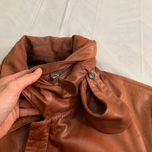 Load image into Gallery viewer, aw1992 Issey Miyake Leather Pillow Neck Flight Jacket with Packable Hood - Size XL