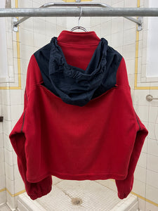 1980s Armani Rib Knit Bomber with Removable Sleeves and Backzip Hood - Size M