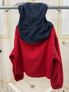 1980s Armani Rib Knit Bomber with Removable Sleeves and Backzip Hood - Size M