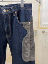 Load image into Gallery viewer, 2001 CDG Homme Homme Leather Reinforced Denim Jeans - Size L