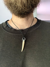 Load image into Gallery viewer, 2000s Armani Waxed Rope Fang Necklace - Size OS