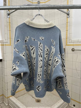 Load image into Gallery viewer, 1980s Marithe Francois Girbaud x Maillaparty Wide Intarsia Sweater with Button Collar Feature - Size L