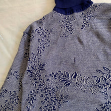 Load image into Gallery viewer, aw1986 Yohji Yamamoto Blue Olive Leaves Turtleneck - Size M