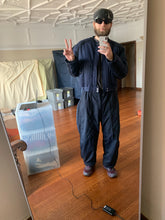 Load image into Gallery viewer, 1980s Armani Heavy Navy Cotton Cropped Bomber with Black Contrast Trim Detailing - Size XL